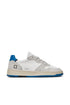 Low sneaker in COURT LEATHER WHITE-BLUETTE leather