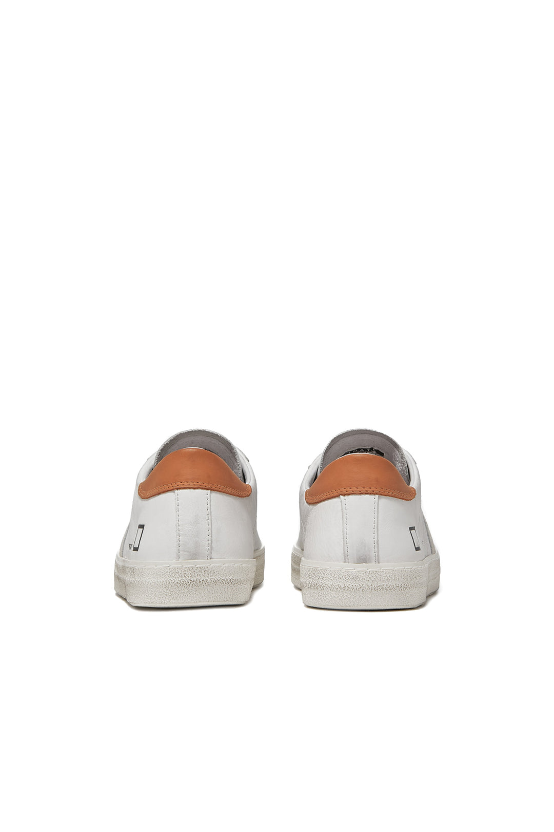 DATE Sneaker bassa in pelle HILL LOW VINTAGE CALF WHITE-ORANGE - Mancinelli 1954