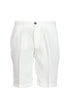 White linen bermuda with elastic waist