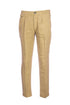 Pantalone leggero cammello in lino con una pence