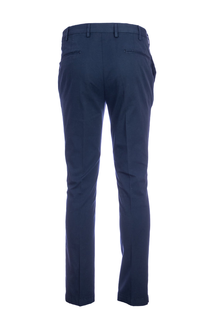 DEVORE Pantalone blu navy in cotone stretch con vita elastica - Mancinelli 1954