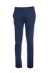 Navy blue trousers in stretch cotton with elastic waist