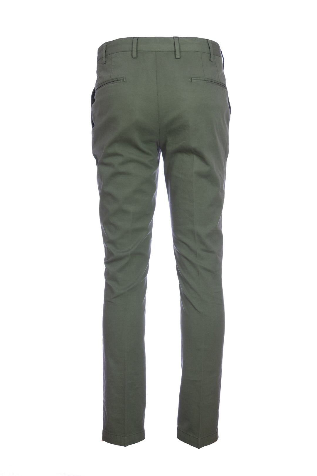 DEVORE Pantalone verde militare in cotone stretch con vita elastica - Mancinelli 1954