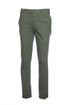 Military green trousers in stretch cotton with elastic waist
