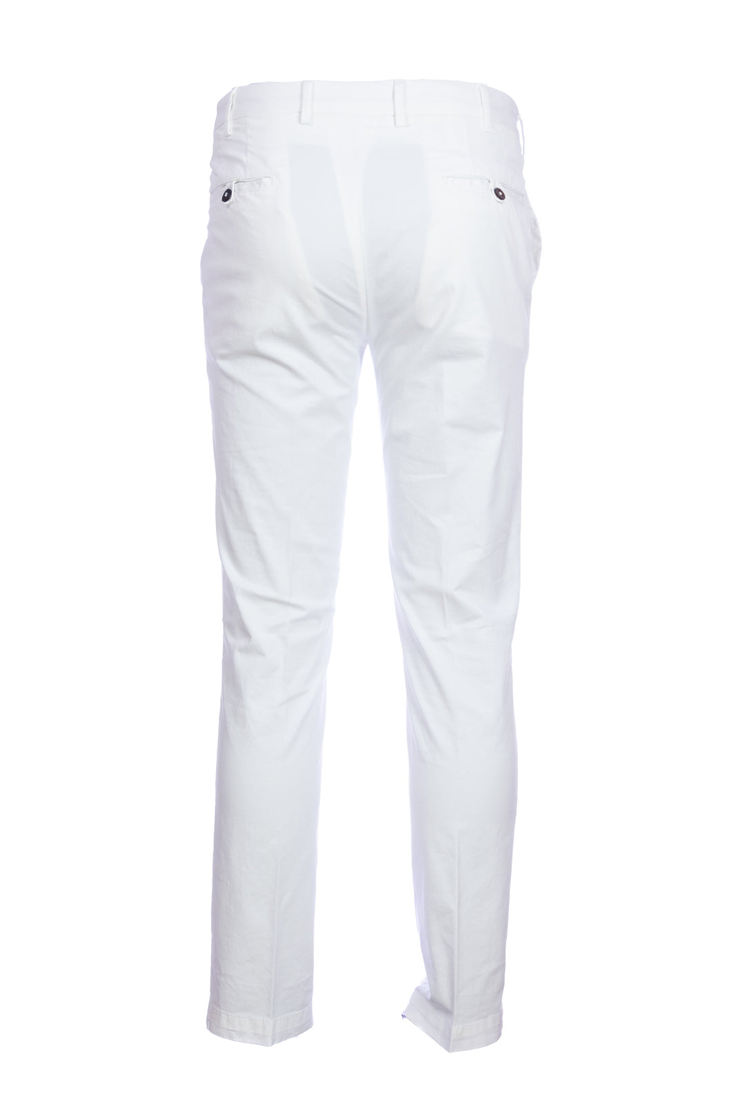 DEVORE Pantalone bianco in cotone stretch con vita elastica e una pence - Mancinelli 1954