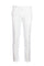 Pantalone bianco in cotone stretch con vita elastica e una pence