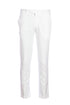 Pantalone bianco in cotone stretch con vita elastica e una pence
