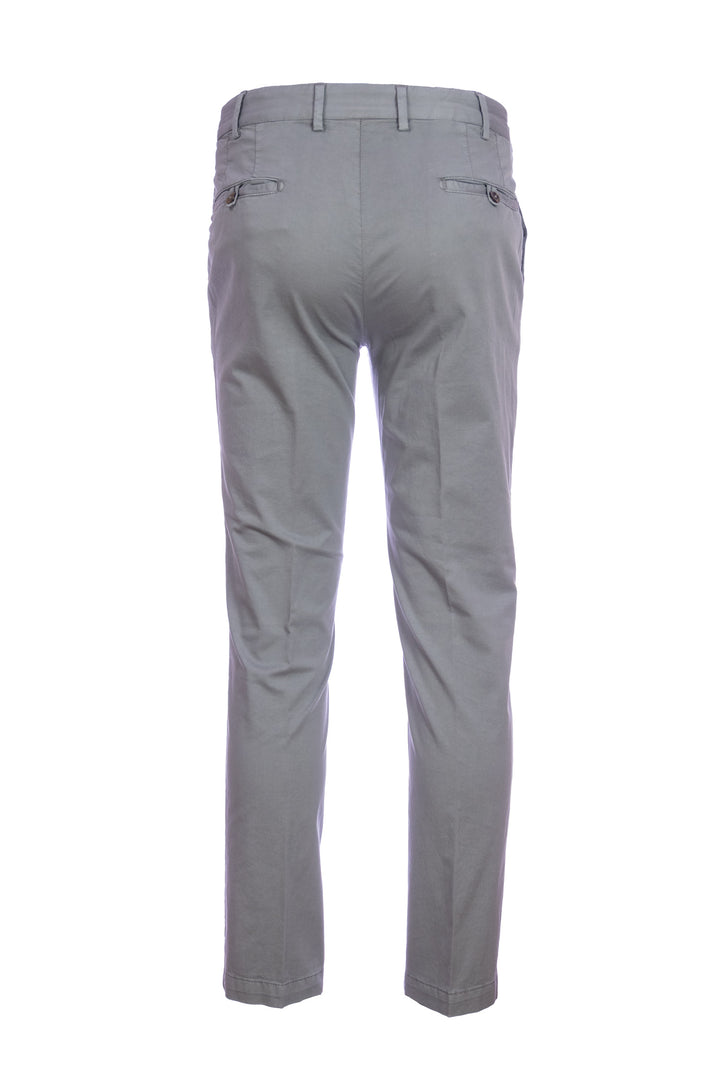DEVORE Pantalone grigio in cotone stretch con vita elastica e una pence - Mancinelli 1954