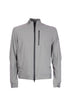 Gray packable bomber jacket in bi-stretch knit fabric