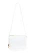 White shoulder bag in woven faux leather