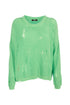 Loose mint sweater in cotton with overripe