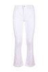 Cropped white push-up effect trousers in gabardine