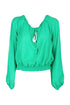 Loose green crèpe de chine blouse