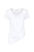 T-shirt regular bianca in jersey stretch con catena applicata
