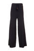 Black knit flare trousers with side bands