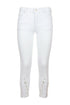 White cropped jeans with push up effect in twill