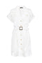 Mini robe chemise blanche avec ceinture