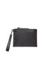 Black clutch bag in nylon with handle and logo