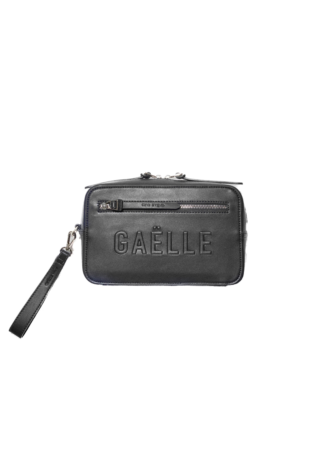 Gaelle Pochette Man in faux leather with handle and logo