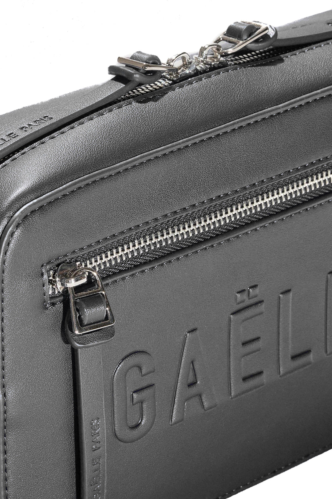 Gaelle Pochette Man in faux leather with handle and logo