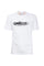 T-shirt bianca in cotone con stampa logo sfocato