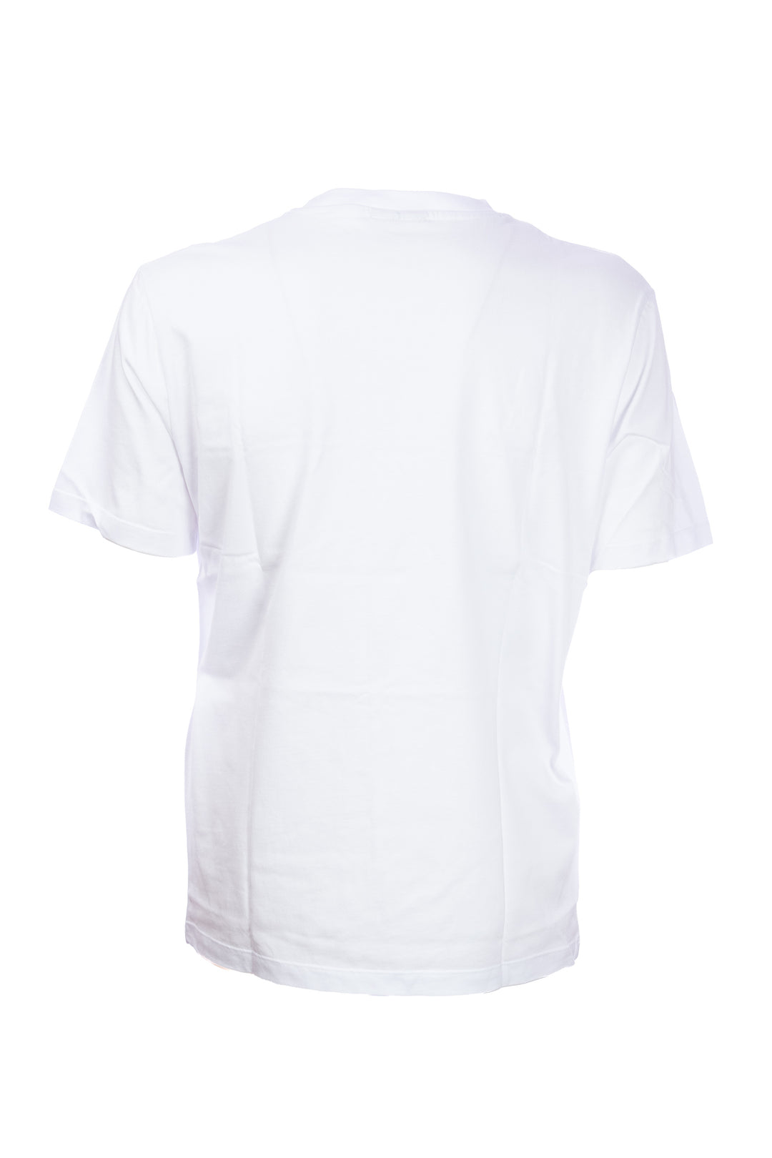 GAELLE T-shirt bianca in cotone con logo grande ricamato in contrasto - Mancinelli 1954