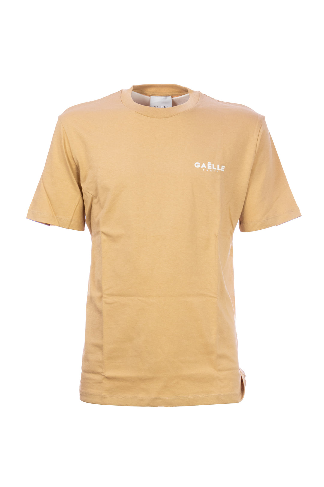 GAELLE T-shirt beige in cotone con logo stampato - Mancinelli 1954