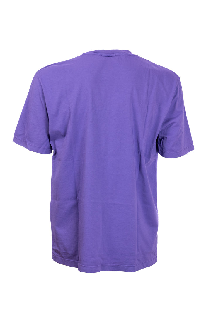 GAELLE T-shirt viola in cotone con logo grande ricamato - Mancinelli 1954