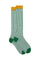 Mint green light cotton long socks with seersucker pattern