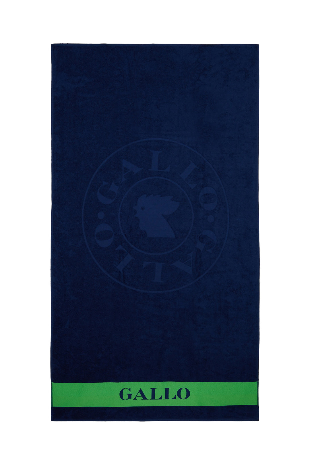GALLO Telo mare unisex cotone blu royal tinta unita con logo gallo - Mancinelli 1954