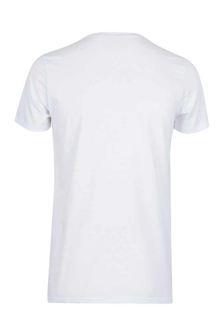 GALLO T-shirt cotone bianco tinta unita e taschino multicolor - Mancinelli 1954