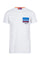 Solid white cotton T-shirt and multicolor pocket