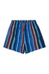 Royal blue polyester sea boxer with multicolor stripes
