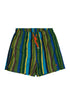 Multicolor striped cactus polyester beach shorts
