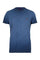 Solid color blue cotton T-shirt