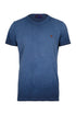 T-shirt bleu uni en coton