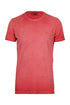 Solid color red cotton T-shirt