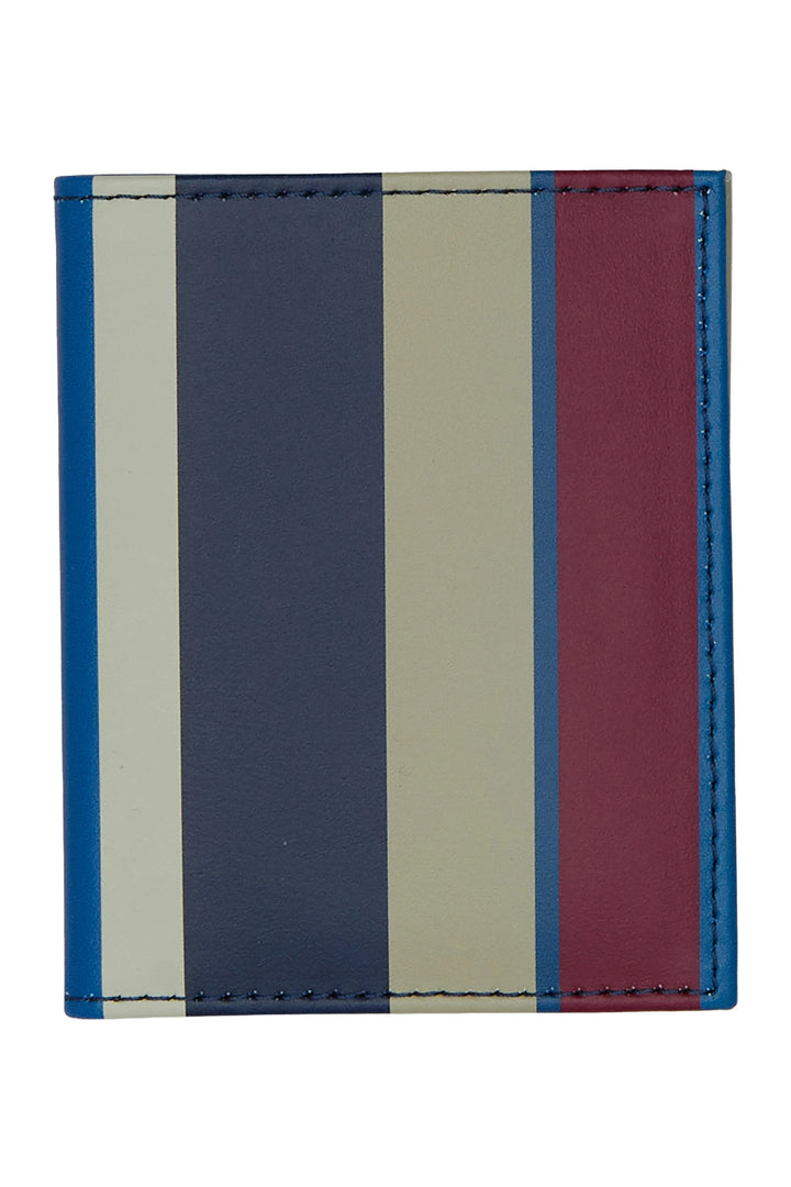 GALLO Portafoglio unisex pelle blu royal righe multicolor - Mancinelli 1954