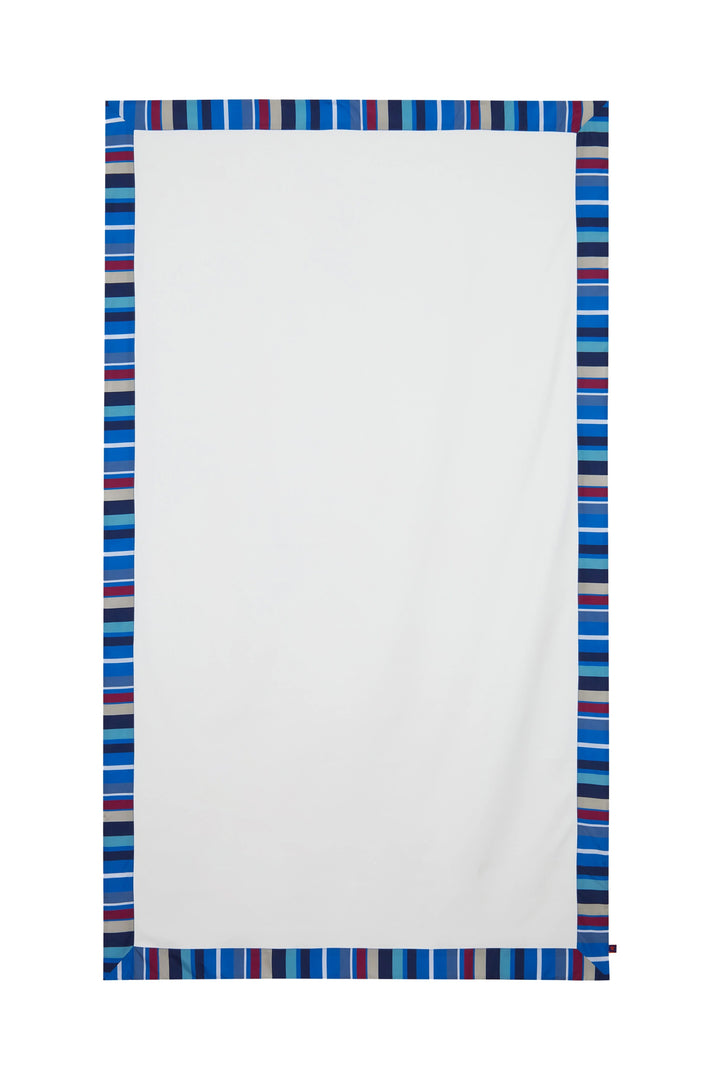 GALLO Telo mare unisex poliestere bianco tinta unita e bordo multicolor blu royal - Mancinelli 1954