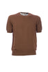 T-shirt vintage marron en maille de coton frais