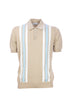 Light blue and white beige polo shirt in organic cotton knit