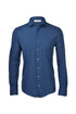 Chemise bleue en piqué de coton léger
