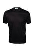 T-shirt nera in cotone filo di scozia