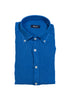 Chemise boutonnée bleue en lin