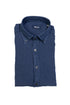 Night blue button-down shirt in linen