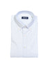 Chemise blanche boutonnée slim en coton à micro-motif fleuri