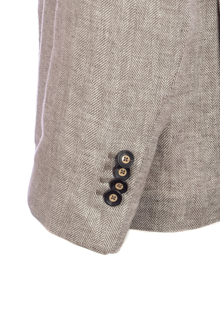 HDP Giacca beige due bottoni in misto lino e cotone - Mancinelli 1954