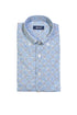 Chemise boutonnée bleu clair en coton à carreaux