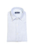 Blue and white striped button-down shirt in linen