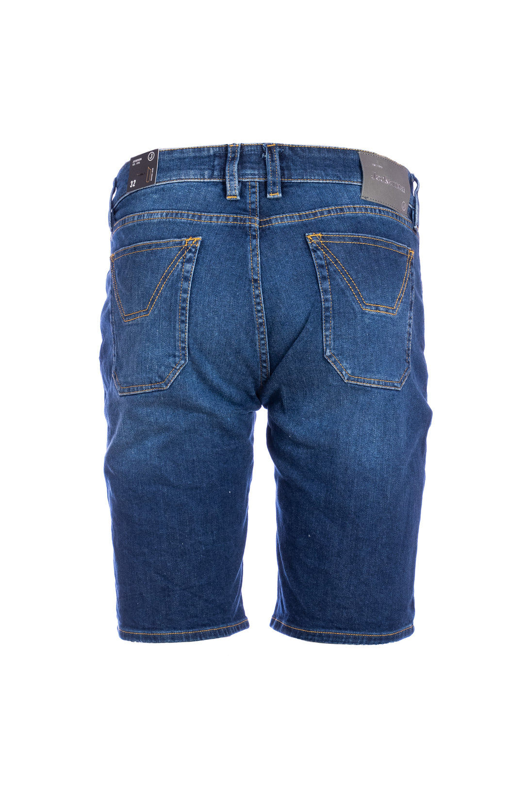 JECKERSON Jeans bermuda cinque tasche in denim stretch lavaggio scuro con toppe - Mancinelli 1954